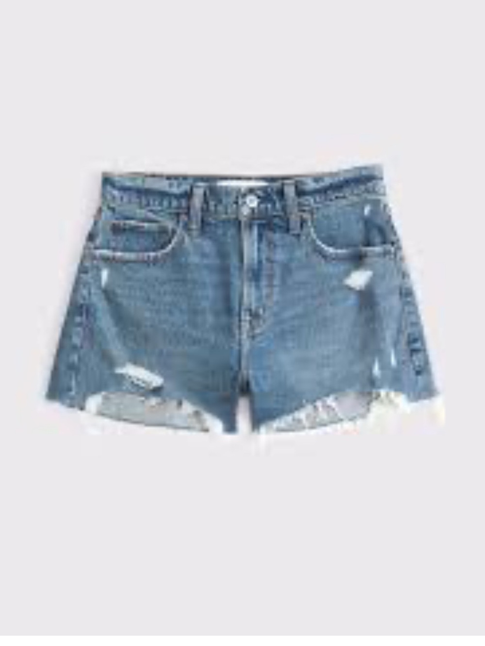 Abercrombie & Fitch The 4” Mom Shorts Medium Blue Distressed Size 27